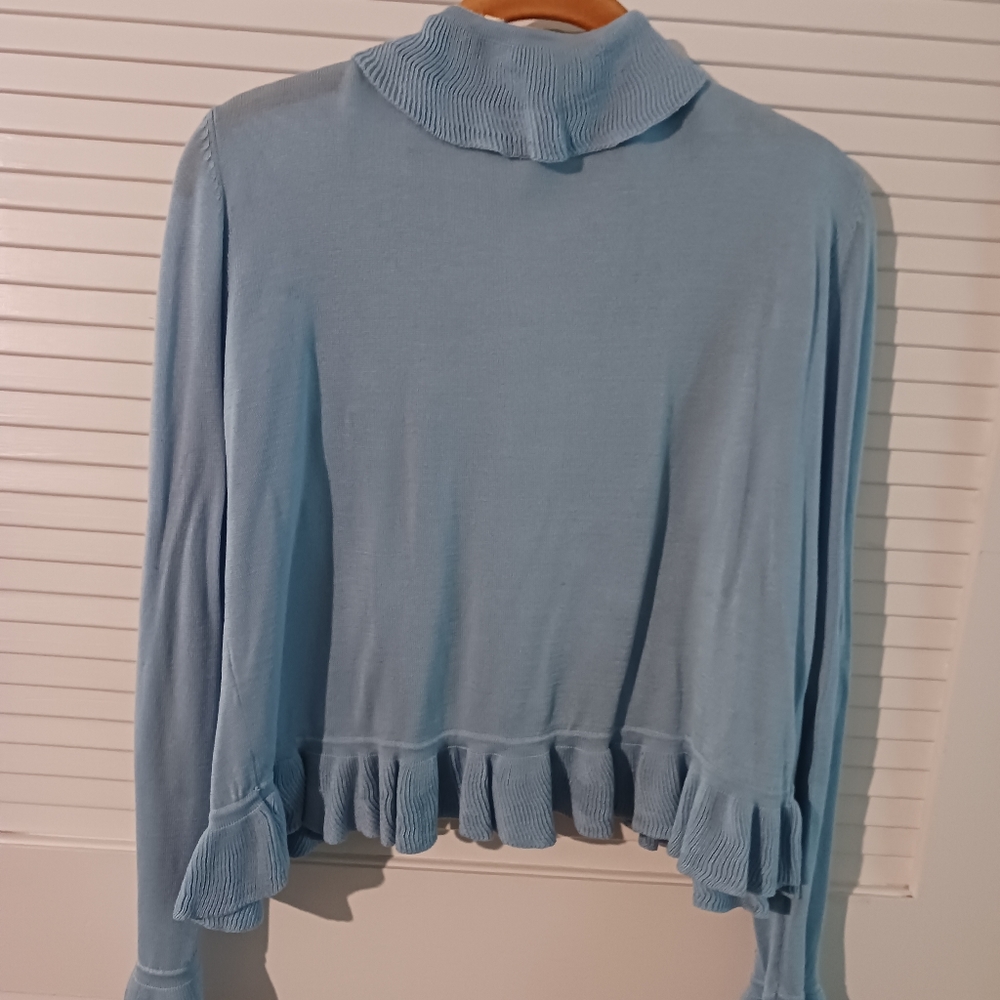 Woman's Ruffled Cardigan - Picture 2 of 4